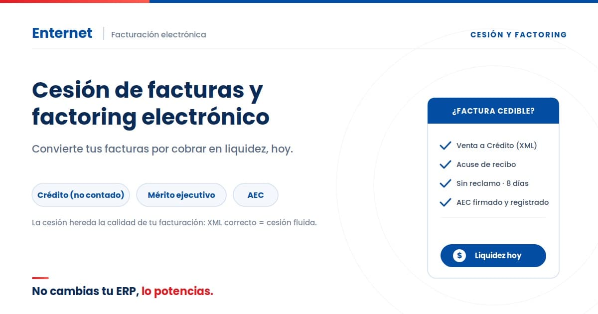 Cesión de facturas y factoring electrónico: cómo obtener liquidez desde tus DTE