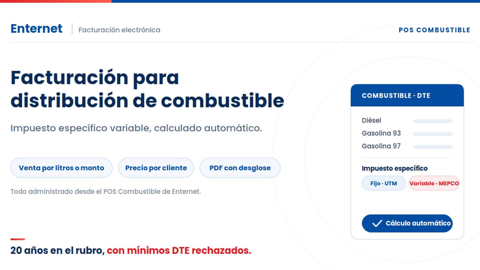 Facturación electrónica para distribución de combustible (impuesto específico variable)